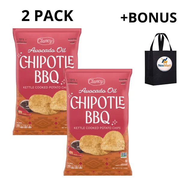 Avocado Oil Chipotle BBQ Kettle Cooked Potato Chips by Clancy's - Tier C kids snack
