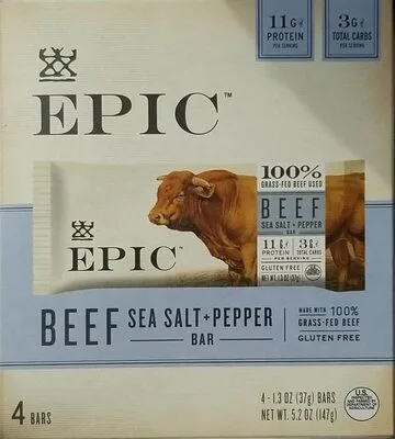 Beef Sea Salt + Pepper Bar by Epic - Tier A kids snack