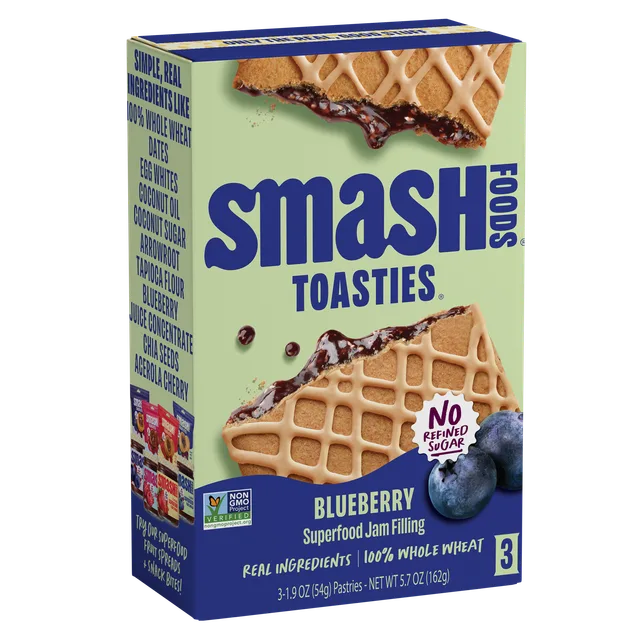 Smash Foods Toasties Blueberry (Toaster Pastry) by Smash Foods - Tier E kids snack