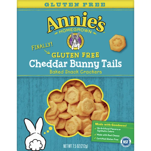 Annie's Gluten Free Baked Cracker Cheddar Bunny Tails by Annie's Homegrown - Tier C kids snack