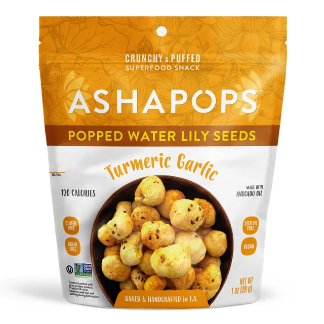 Turmeric Garlic Popped Water Lily Seeds by AshaPops - Tier A kids snack