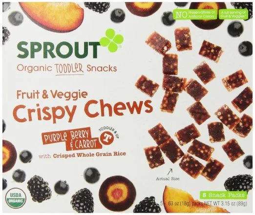 Organic Toddler Cereal Snacks, Purple, Berry & Carrot by Sprout Organic - Tier C kids snack