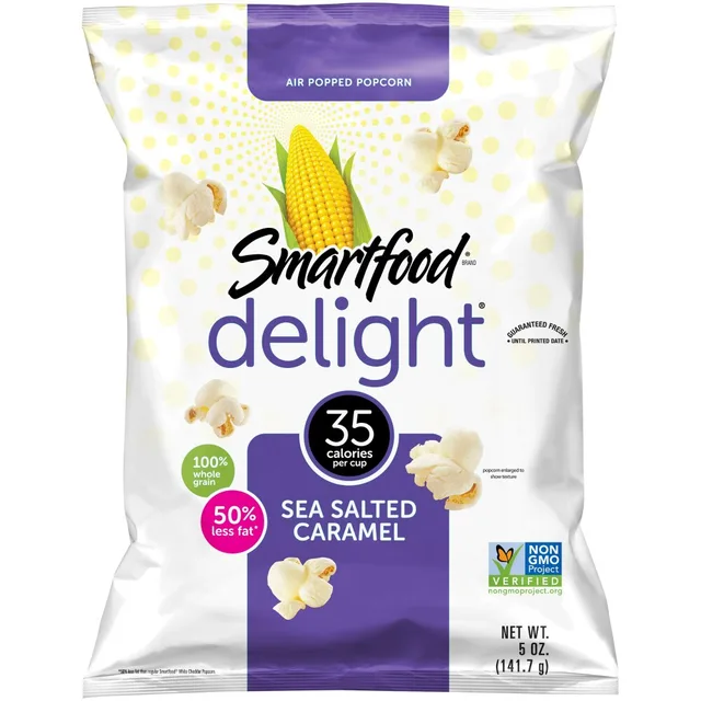Delight, Popcorn, Sea Salted Caramel by Smartfood - Tier C kids snack