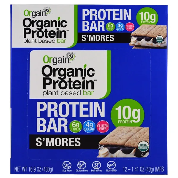 S'mores plant based protein bar by Orgain - Tier E kids snack