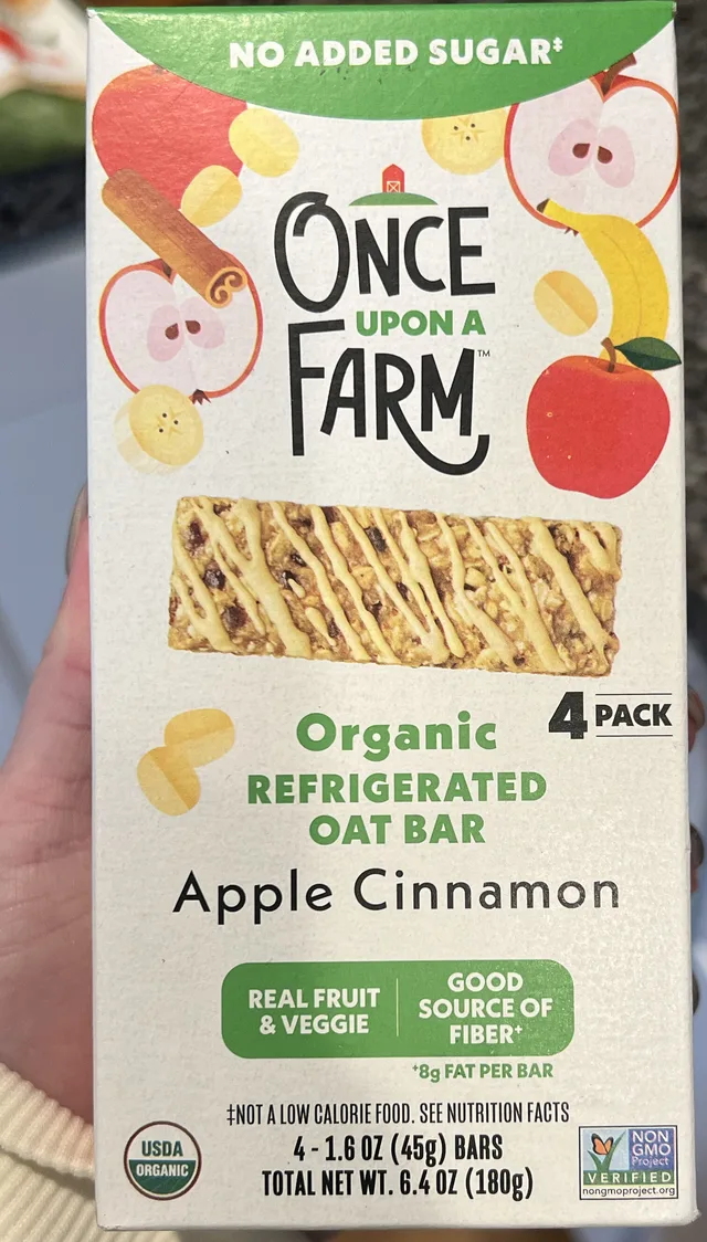 Organic Refrigerated Oat Bar Apple Cinnamon by Once Upon a Farm - Tier B kids snack