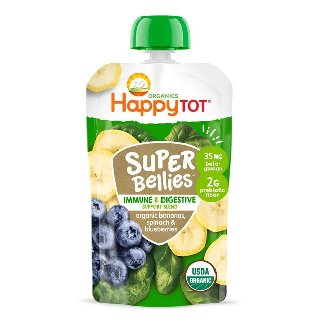 Happy Tot Super Bellies Organic Bananas, Spinach & Blueberries Toddler Pouch by Happy Tot - Tier B kids snack