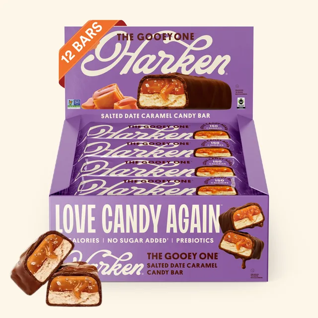 Harken The Gooey One - Salted Date Caramel Candy Bar (Full Size) by Harken Sweets - Tier B kids snack