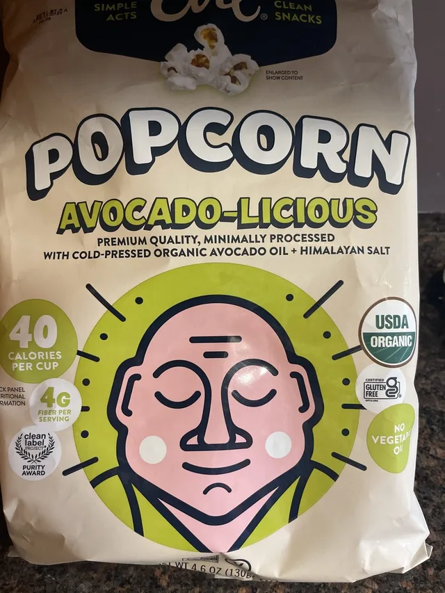 Popcorn Avocado-licious by LesserEvil - Tier B kids snack