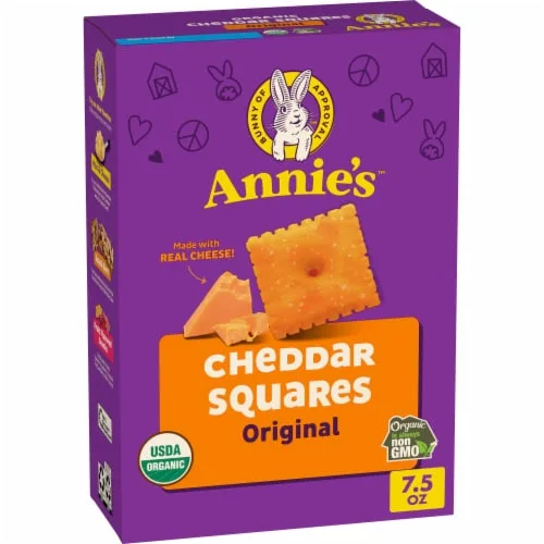 Cheddar Squares Crackers by Annie's Homegrown - Tier A kids snack