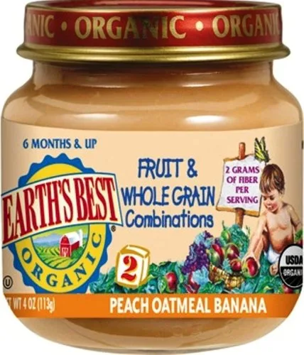 Organic Peach Oatmeal Banana by Earth's Best - Tier E kids snack