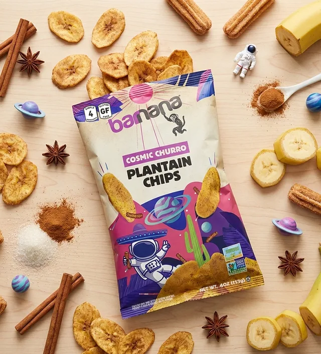 Cosmic Churro Plantain Chips by Barnana - Tier C kids snack