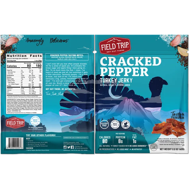 Cracked Pepper Turkey Jerky by Field Trip - Tier E kids snack