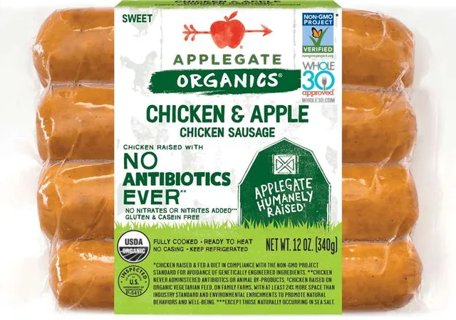 Applegate Naturals Organic Chicken & Apple Breakfast Sausage by Applegate - Tier B kids snack