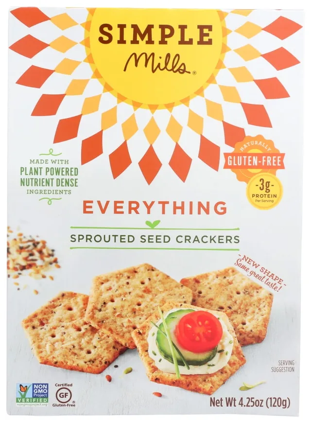 Sprouted Seed Crackers Everything by Simple Mills - Tier B kids snack
