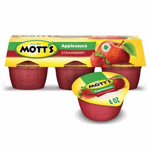 No Sugar Added Applesauce Strawberry by Mott's - Tier B kids snack