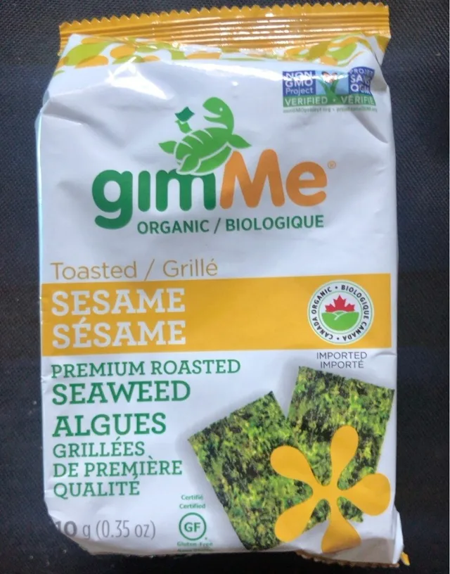 Organic Premium Roasted Seaweed - Toasted Sesame by gimme - Tier A kids snack