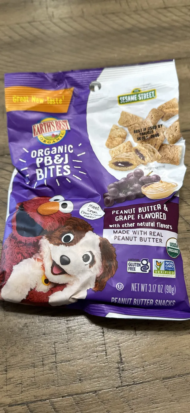 Organic PB&J Bites by Earth's Best - Tier C kids snack