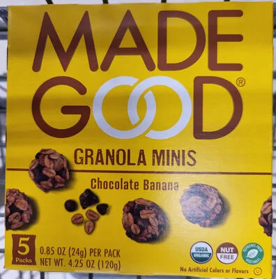 Chocolate Banana Granola Minis, Banana by MadeGood - Tier E kids snack