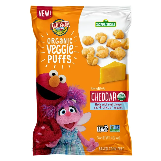 Cheddar Veggie Puffs by Earth's Best - Tier A kids snack
