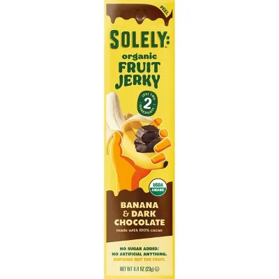 Organic Fruit Jerky - Banana & Dark Chocolate by Solely - Tier B kids snack