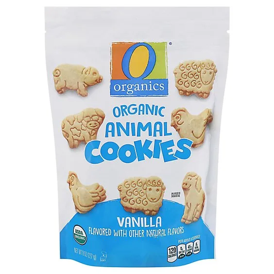 Vanilla Flavored Organic Animal Cookies, Vanilla by O Organics - Tier C kids snack
