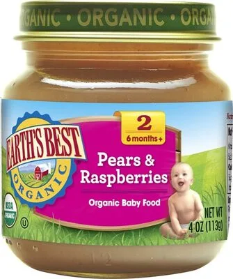Pears & Raspberries Second Stage by Earth's Best - Tier B kids snack