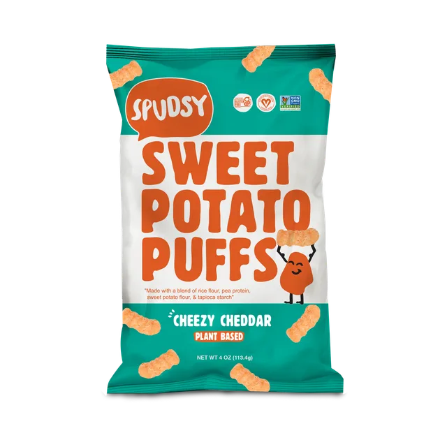 Spudsy Vegan Cheezy Cheddar Sweet Potato Puffs by Spudsy - Tier A kids snack