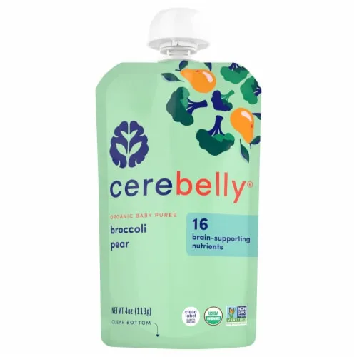 Organic Baby Puree Broccoli Pear by Cerebelly - Tier B kids snack