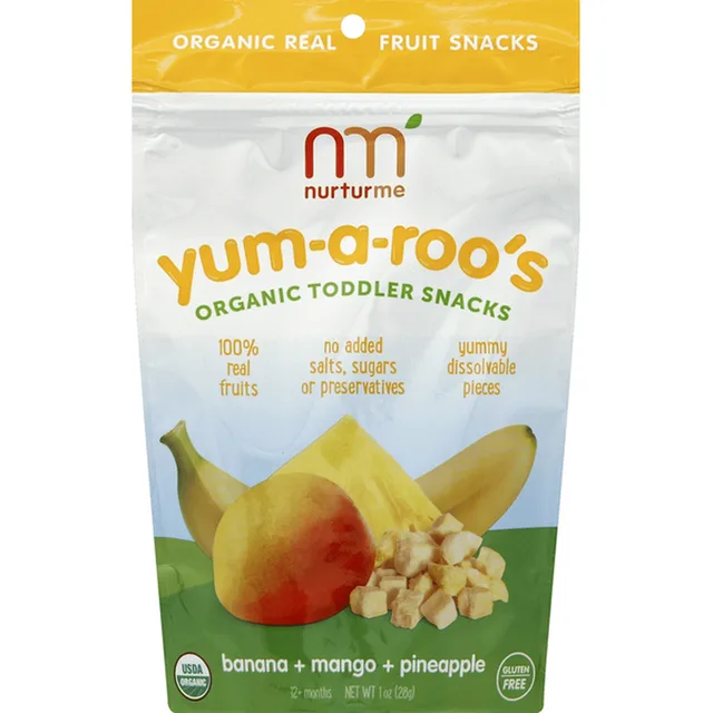 Yum-A-Roo's, Organic Toddler Snacks, Banana, Mango, Pineapple by Nurturme - Tier C kids snack