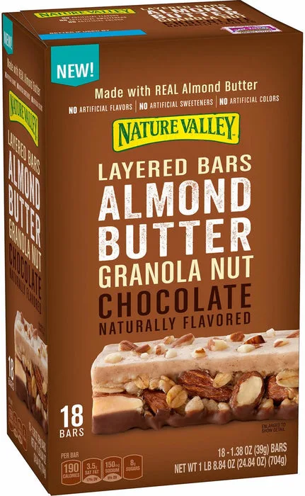 Nature Valley Almond Butter Chocolate Layered Granola Nut Bar by Nature Valley - Tier E kids snack