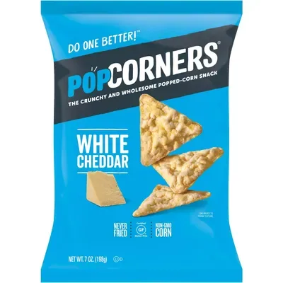 Popped-Corn Chips — White Cheddar by Popcorners - Tier B kids snack
