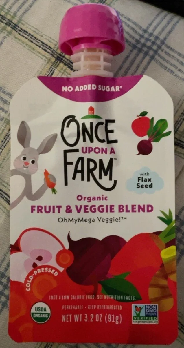 Fruit & Veggie Blend: OhMyMega Veggie by Once Upon a Farm - Tier B kids snack