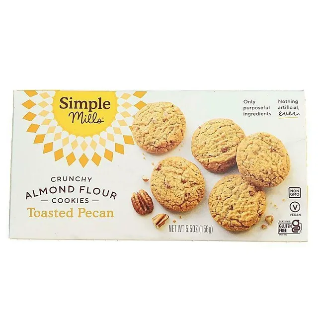 Almond Flour Cookies Toasted Pecan by Simple Mills - Tier E kids snack