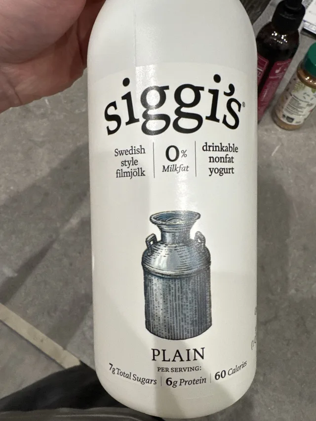 plain drinkable yogurt by Siggi's - Tier B kids snack