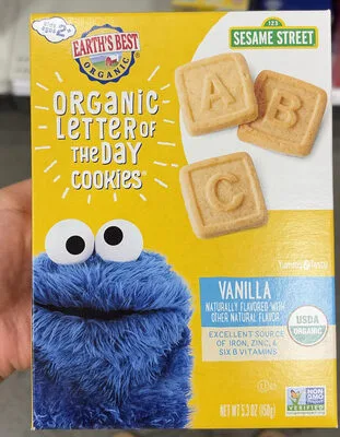 Organic Letter Of The Day Cookies Very Vanilla by Earth's Best - Tier D kids snack