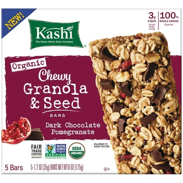 Organic Chewy Granola & Seed Bars, Dark Chocolate Pomegranate by Kashi - Tier E kids snack