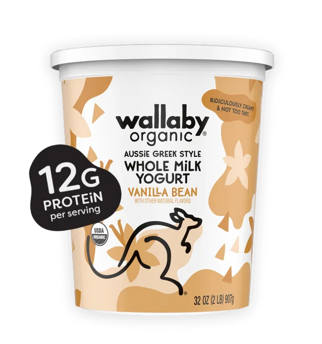 Whole Milk Vanilla Greek Yogurt by Wallaby Organic - Tier E kids snack