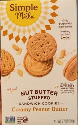 Nut Butter Stuffed Sandwich Cookies by Simple Mills - Tier E kids snack