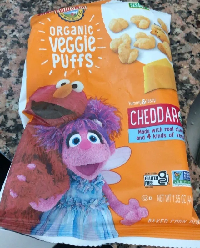 Organic Veggie Puffs Cheddar by Earth's Best - Tier A kids snack