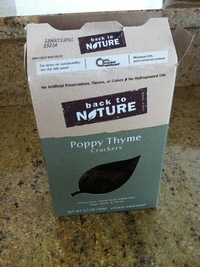 Poppy Thyme Crackers by Back to Nature - Tier B kids snack