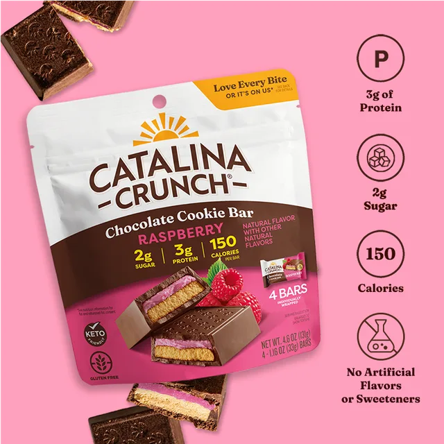 Raspberry Cookie Bar by Catalina Crunch - Tier C kids snack