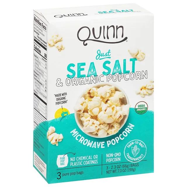 Sea Salt Popcorn by Quinn - Tier A kids snack