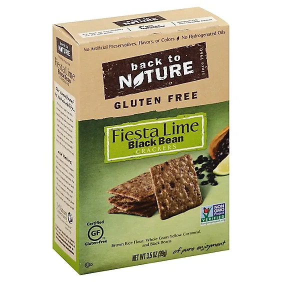 Back to nature, black bean crackers, fiesta lime by Back to Nature - Tier B kids snack