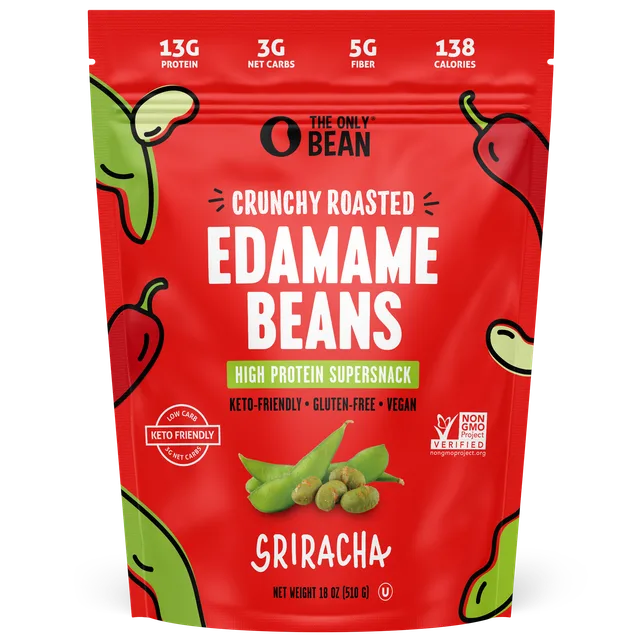 Crunchy Roasted Edamame — Sriracha by The Only Bean - Tier B kids snack