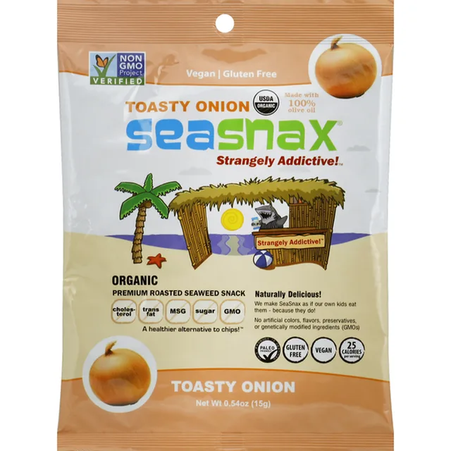 Toasty Onion Organic Roasted Seaweed Snack by SeaSnax - Tier A kids snack