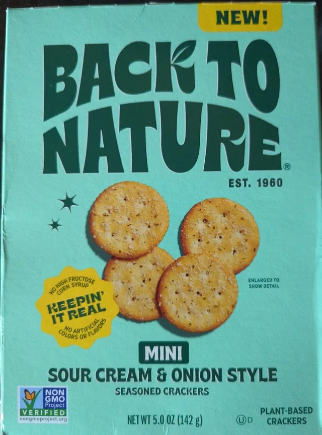 Sour Cream And Onion Style Seasoned Crackers by Back to Nature - Tier C kids snack