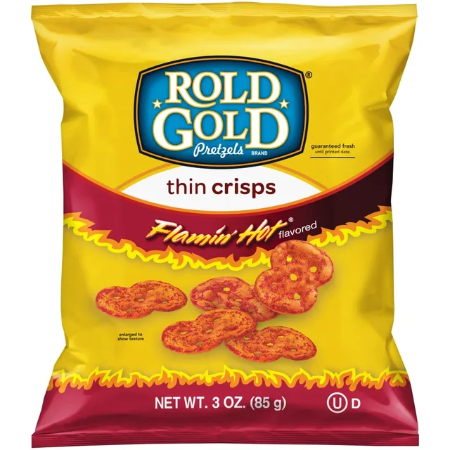 Flamin' Hot Thin Crisps Pretzels, Flamin' Hot by Rold Gold - Tier C kids snack