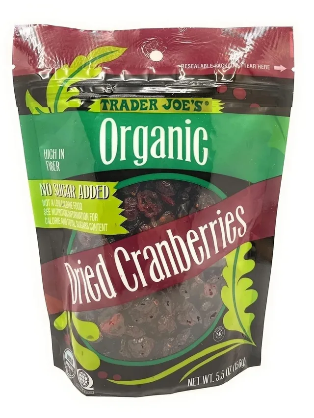Organic Dried Cranberries by Trader Joe's - Tier B kids snack
