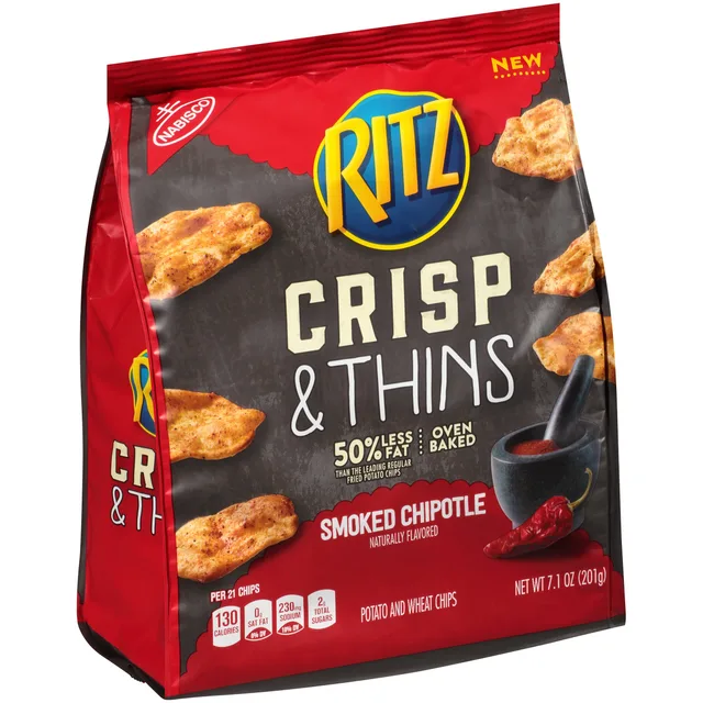 Smoked chipotle crisp & thins potato and wheat chips, smoked chipotle by Crisp & Thins - Tier C kids snack