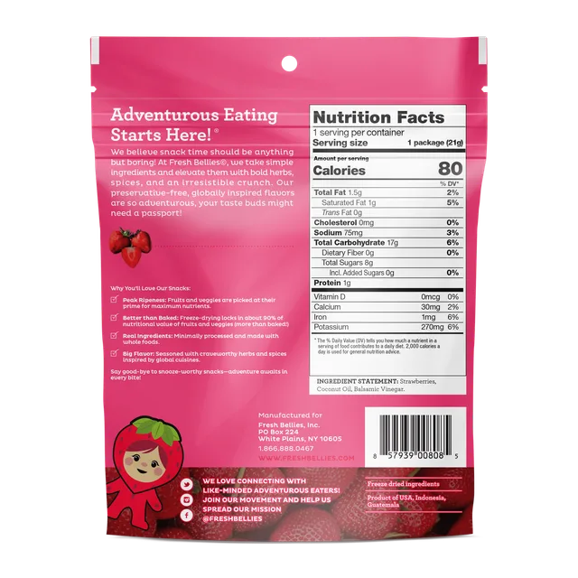 Strawberry Feels Forever Snack (Strawberry Balsamic) by Fresh Bellies - Tier B kids snack